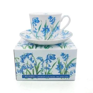 Fine Bone China Bluebell Breakfast Cup And Saucer