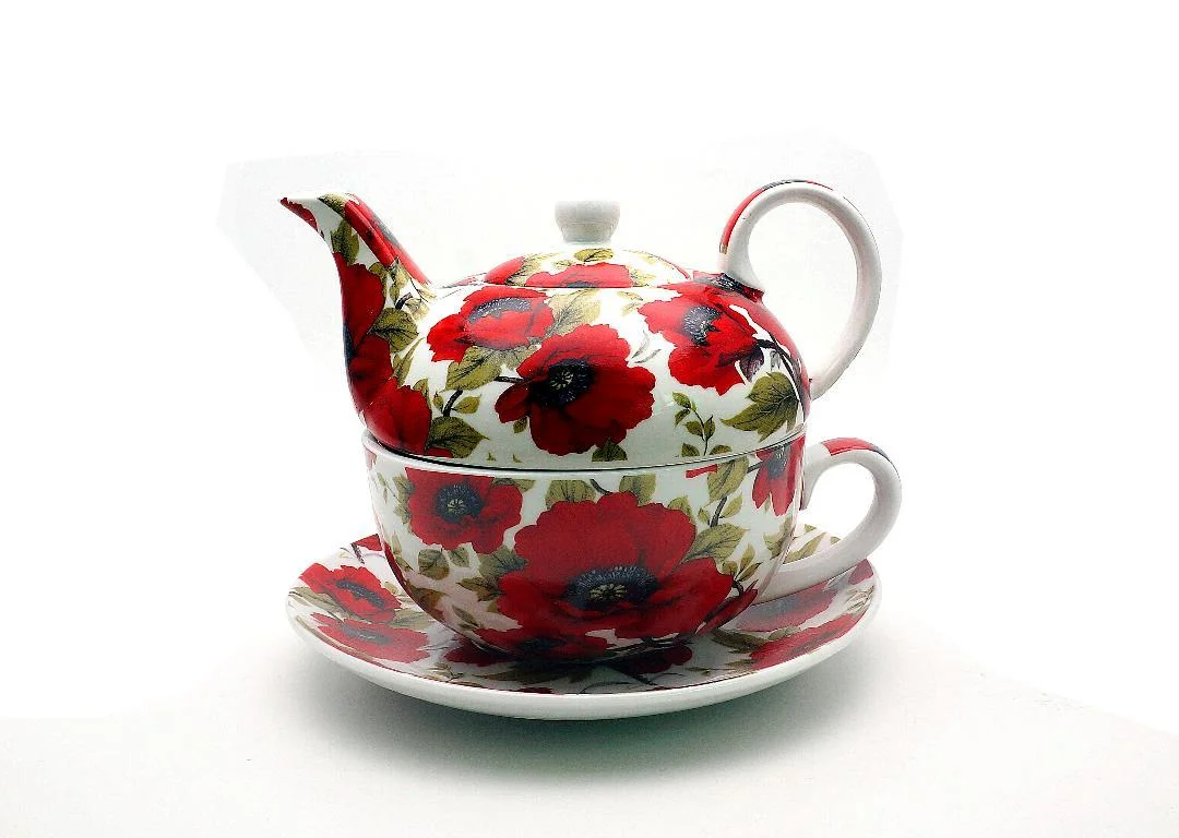 Poppy Tea For One Fine China
