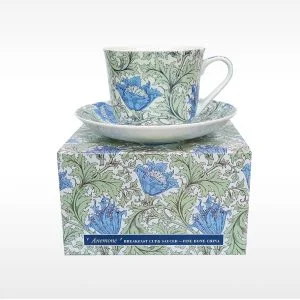 Fine Bone China Breakfast Cup And Saucer ANEMONE