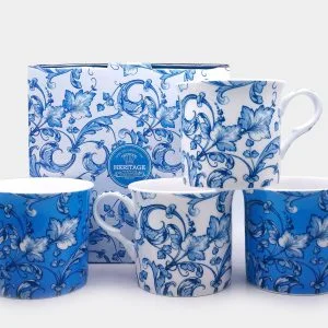 Set Of 4  Fine Bone China Mugs Quito