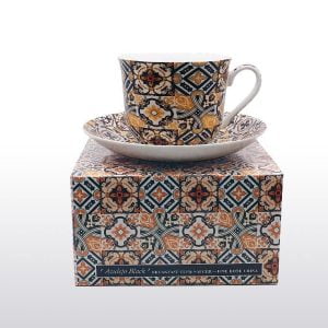 Fine Bone China Breakfast Cup And Saucer BLACK AZULEJO