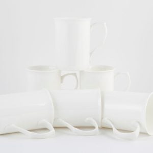 set of 6 fine bone china mugs WHITE CASTLE