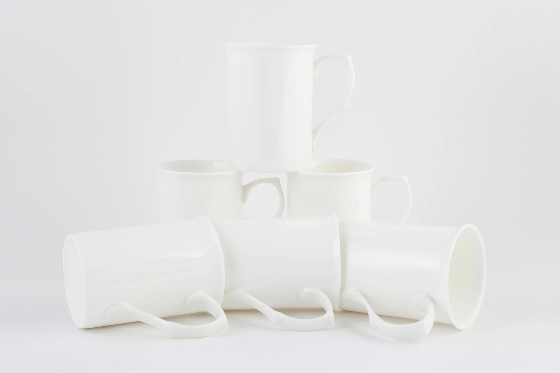 set of 6 fine bone china mugs WHITE CASTLE