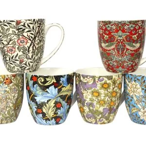 William morris DH set of 6 fine bone china mugs