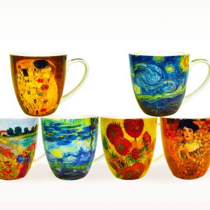 Artists DH  set of 6 fine bone china mugs