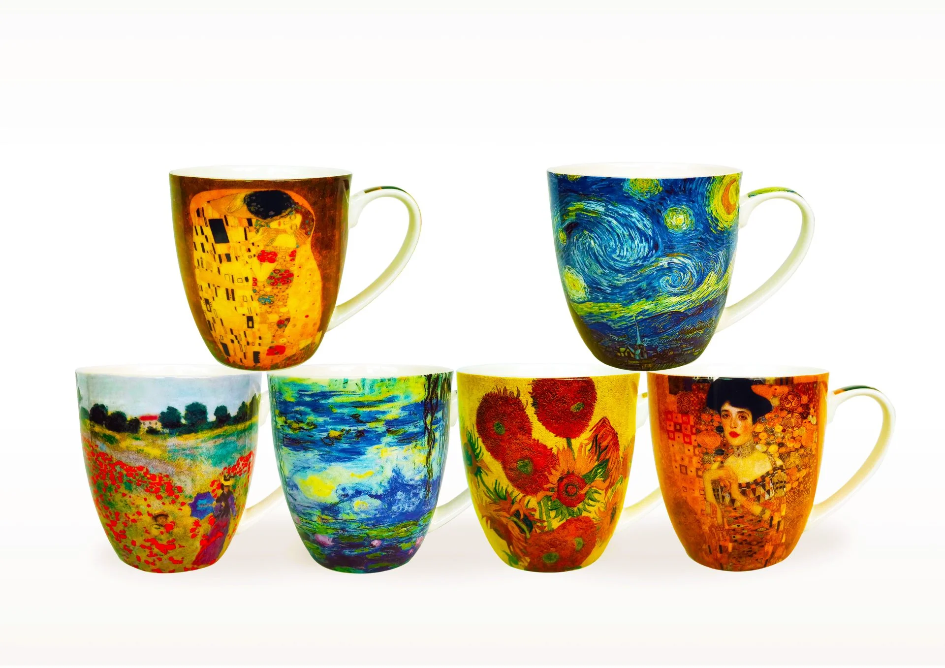 Artists DH  set of 6 fine bone china mugs