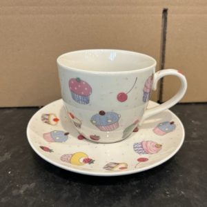 6 Fine  China Cup & Saucers cupcake design