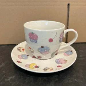 6 Fine  China Cup & Saucers cupcake design