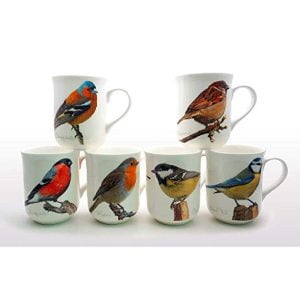 Birds A set of 6 fine bone china different bird mugs