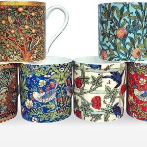 William morris Birds  set of 6 fine bone china mugs