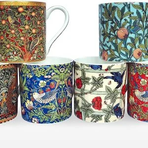 William morris Birds set of 6 fine bone china mugs