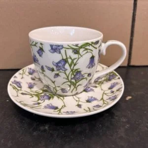 6 Fine  China Cup & Saucers bluebell design