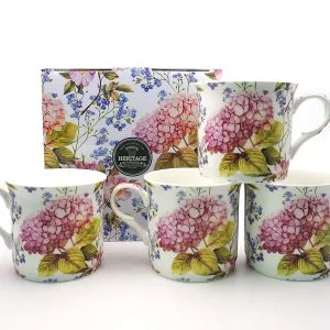 Set Of 4  Fine Bone China Mugs Midsummer