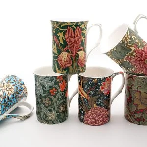 William morris Castle set of 6 fine bone china mugs