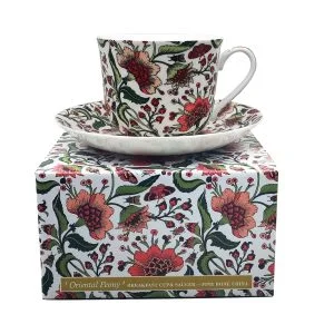 Fine Bone China Breakfast Cup And Saucer ORIENTAL PEONY