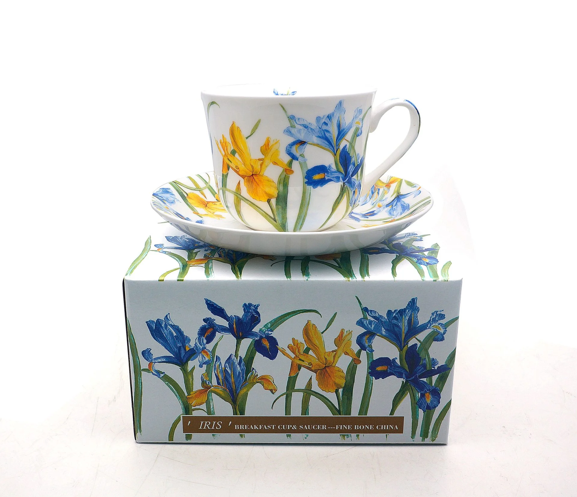 Fine Bone China Breakfast Cup And Saucer IRIS