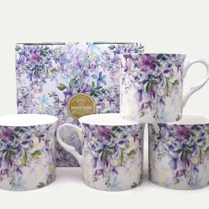 Set Of 4  Fine Bone China Mugs Malvern mugs
