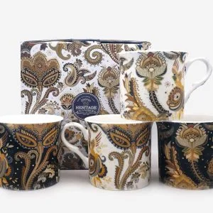 Set Of 4 Gift Pacifica  Fine Bone China Mugs