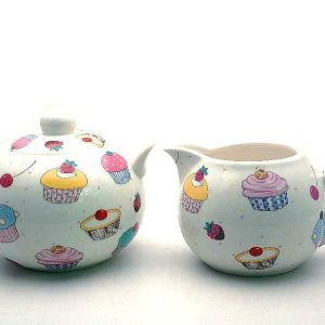Cupcake Sugar And Creamer Pots