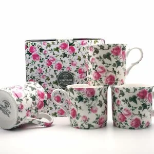 Set Of 4 Gift Ivy Rose Fine Bone China Mugs