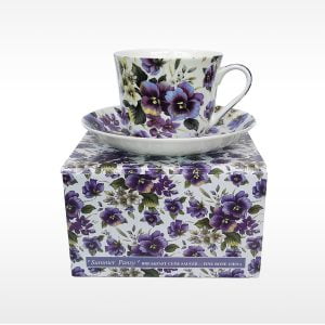 Summer Pansy Design Fine Bone China Mug